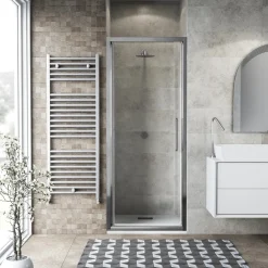 Porta battente doccia 1 anta 82/86 cm cromo