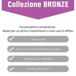 Porta battente reversibile Urban grigio 70x210 cm