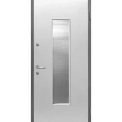 Porta blindata Lighting 210x80 cm bianca apertura sx