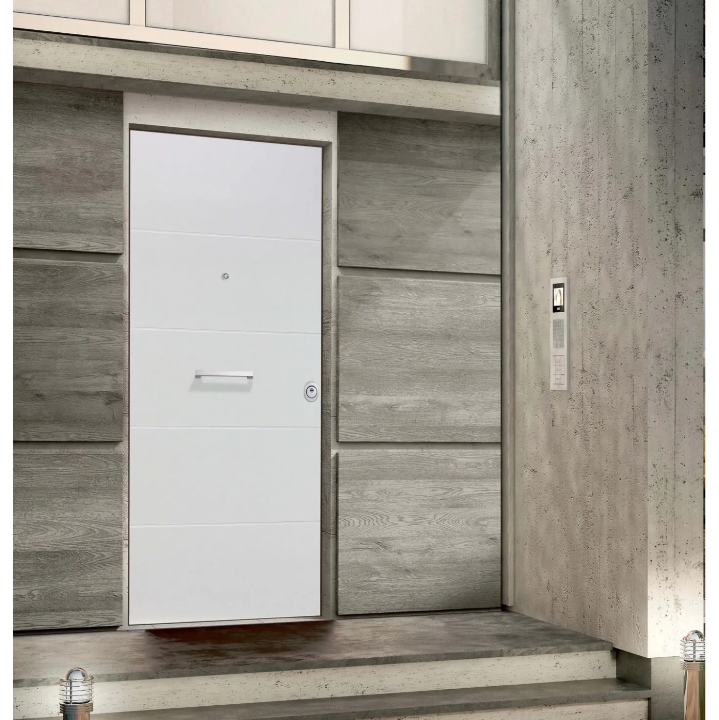 Porta blindata Super 90x210 cm bianca apertura sx