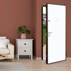 Porta blindata Super 90x210 cm bianca apertura sx