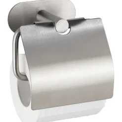 Porta carta igienica con coperchio Wenko Turbo-Loc Orea acciaio inox opaco