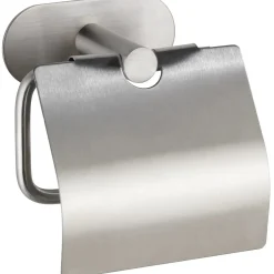 Porta carta igienica con coperchio Wenko Turbo-Loc Orea acciaio inox opaco