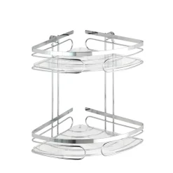 Porta oggetti doccia angolare a 2 ripiani Wenko Premium in acciaio inox