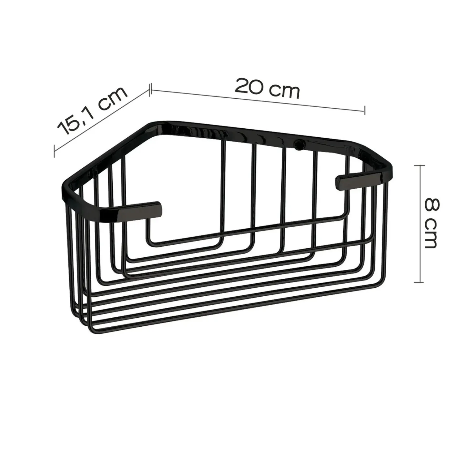 Porta oggetti doccia angolare in acciaio nero opaco