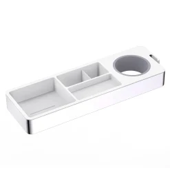 Porta oggetti doccia Concept multiuso in acciaio cromo/bianco