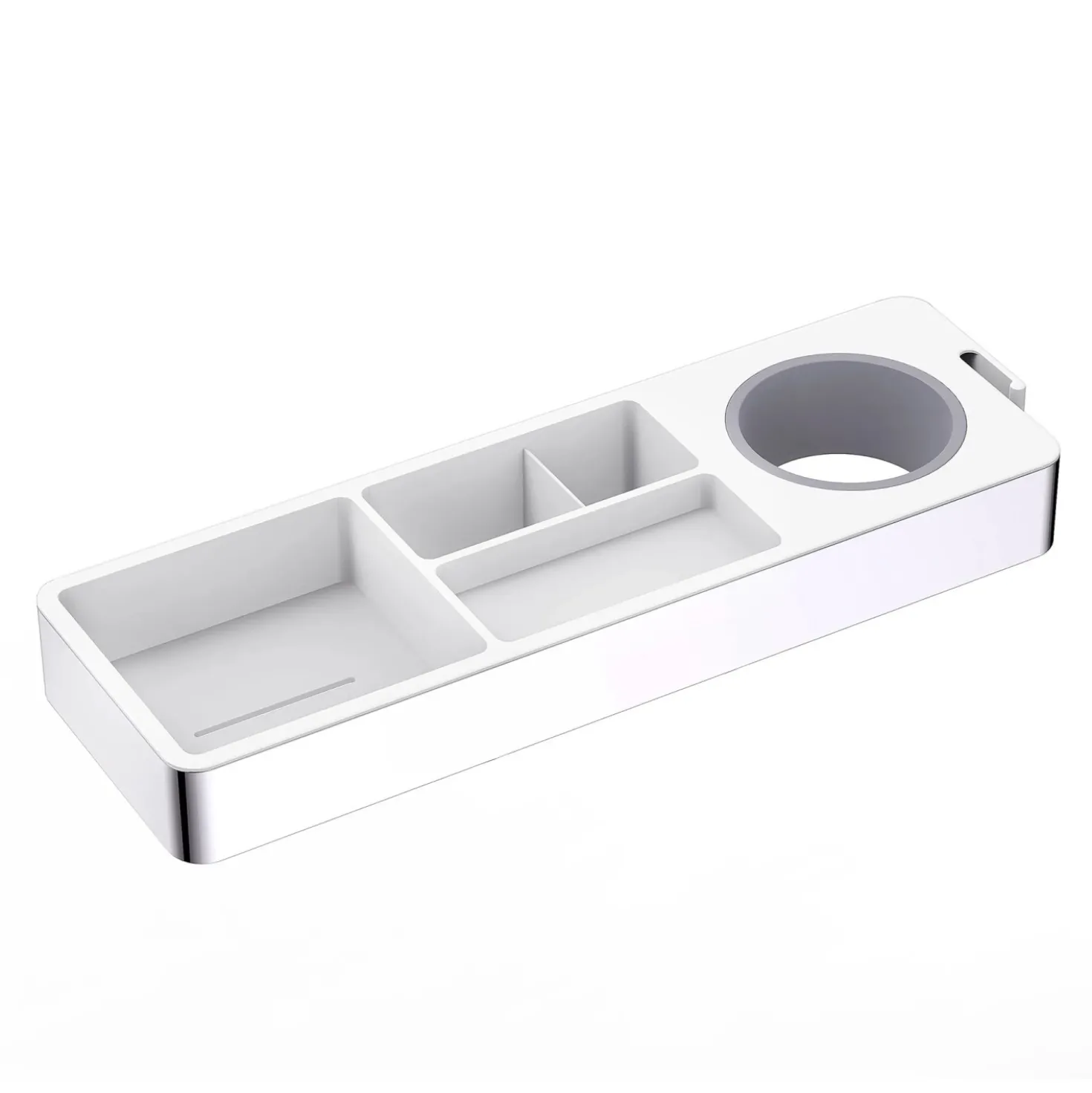 Porta oggetti doccia Concept multiuso in acciaio cromo/bianco