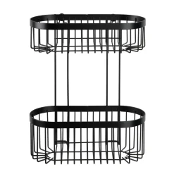 Porta oggetti doccia Wenko Classic Plus Black 2 ripiani in acciaio nero
