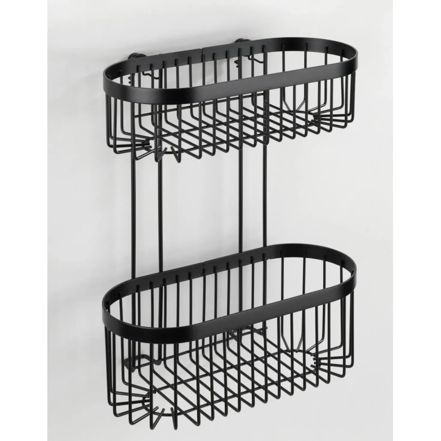 Porta oggetti doccia Wenko Classic Plus Black 2 ripiani in acciaio nero