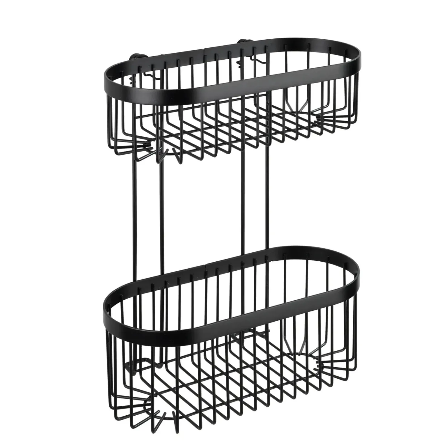 Porta oggetti doccia Wenko Classic Plus Black 2 ripiani in acciaio nero