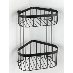 Porta oggetti doccia Wenko Classic Plus Black 2 ripiani in acciaio nero