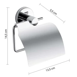Porta rotolo coperto Felce Plus cromato con biadesivo