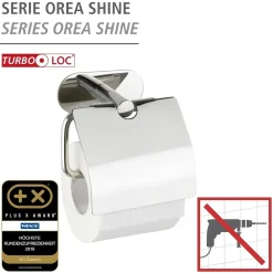 Porta rotolo in acciaio Wenko Orea Shine 12,5x14 cm