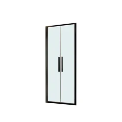 Porta saloon doccia 2 ante estensione cm 97-101 nero trasparente