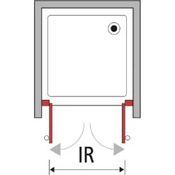Porta saloon doccia 2 ante Platz 70 cm H 190 argento e sintetico