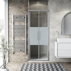 Porta saloon doccia 72/76 cm cromo serigrafato