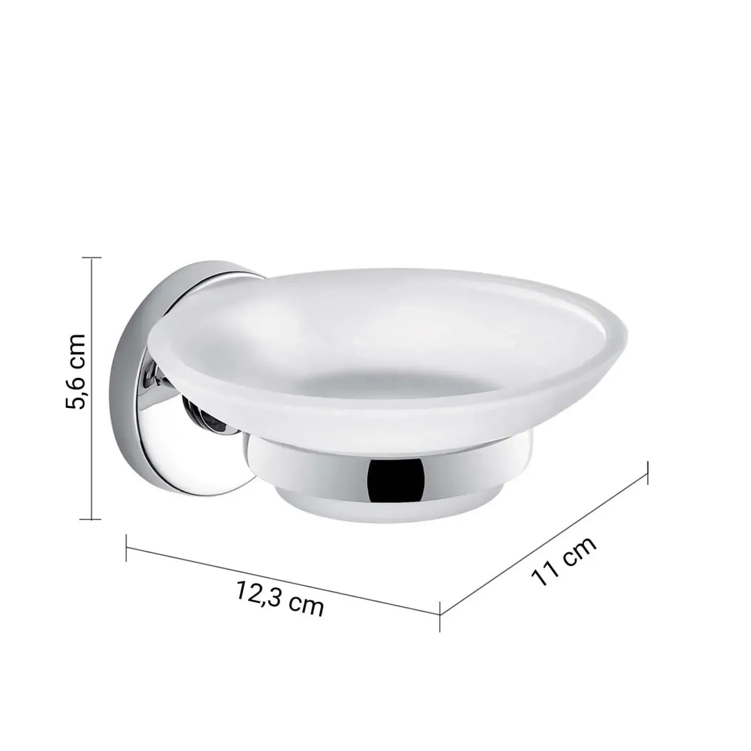 Porta sapone Felce Plus cromato con biadesivo