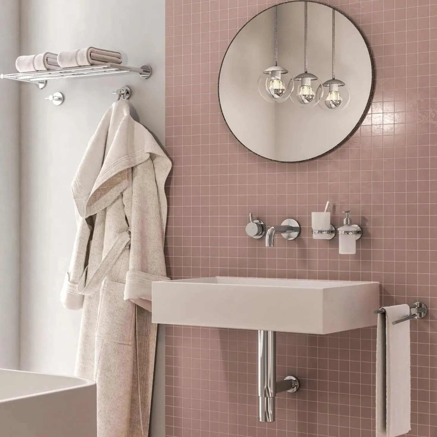Porta sapone Felce Plus cromato con biadesivo