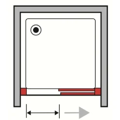 Porta scorrevole doccia 1 anta Bild L116/122xH190 cm bianco opaco