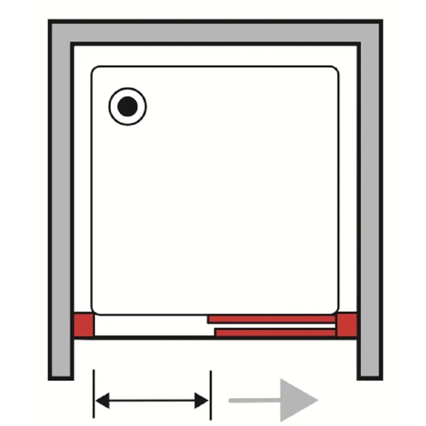 Porta scorrevole doccia 1 anta Bild L96/102xH190 cm bianco opaco