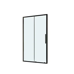 Porta scorrevole doccia a 2 ante estensione cm 137-141 nero trasparente