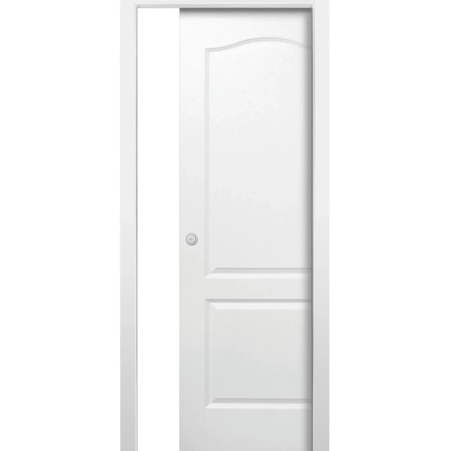 Porta scorrevole reversibile Giulia bianco laccato 210x80 cm