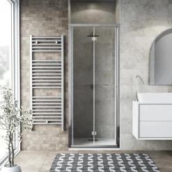 Porta soffietto doccia 2 ante 87/91 cm cromo