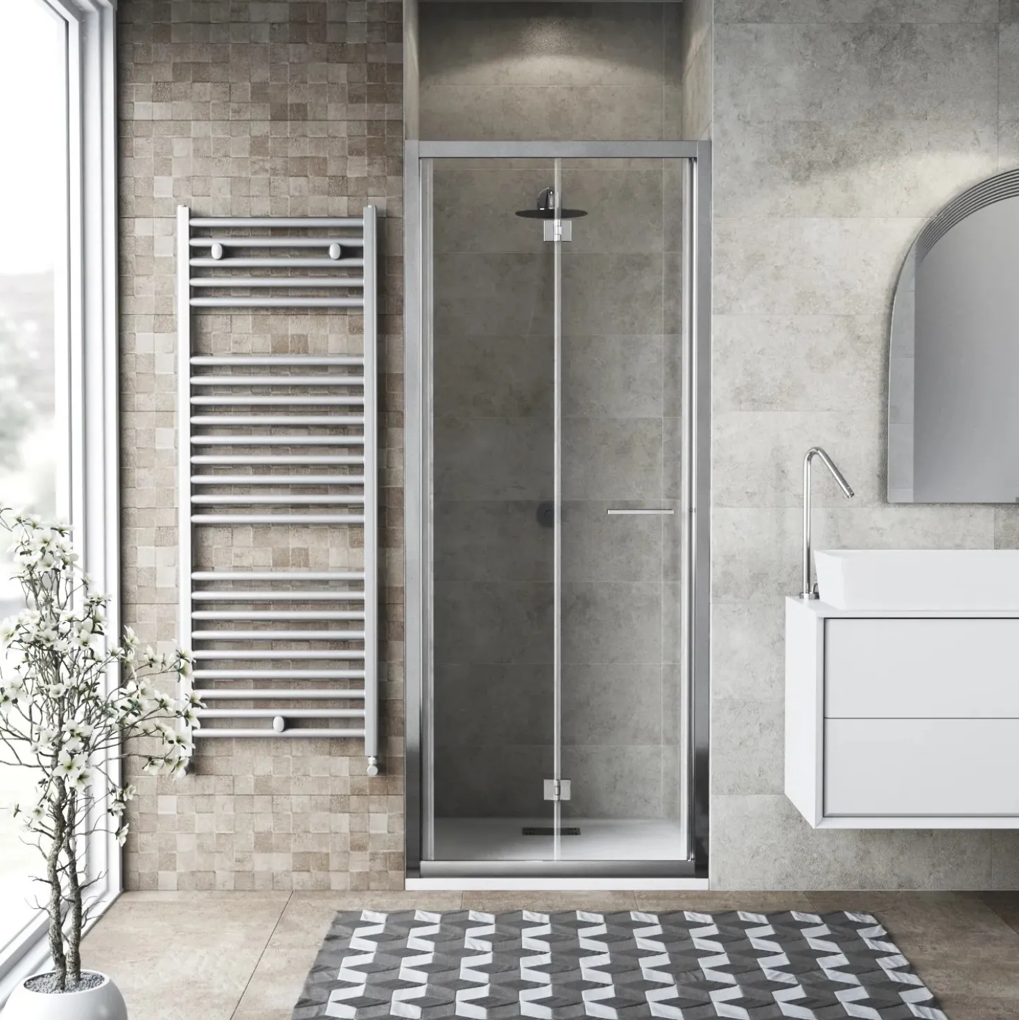 Porta soffietto doccia 2 ante 77/81 cm cromo