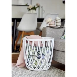 Portabiancheria e sgabello da bagno Wenko Omio Ø 43,5 cm bianco