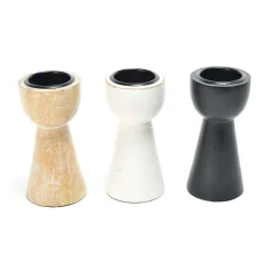 Portacandela in legno Ø6,3xH12,8 cm colori assortiti