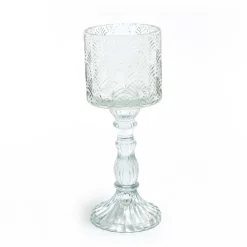 Portacandela in vetro Ø8,5xH22,5 cm assortito
