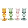 Portacandela in vetro Ø8,5xH18,5cm colori assortiti
