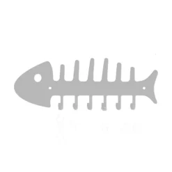 Portachiavi da parete in ferro "spina di pesce" bianco opaco