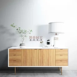 Portachiavi in mdf "home" legno naturale e bianco