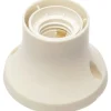 Portalampada E27 da parete con base dritta bianco