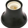 Portalampada E27 da parete con base dritta nero