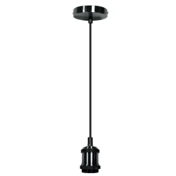 Portalampadina E27 sospeso nera 1,5 m max.60W