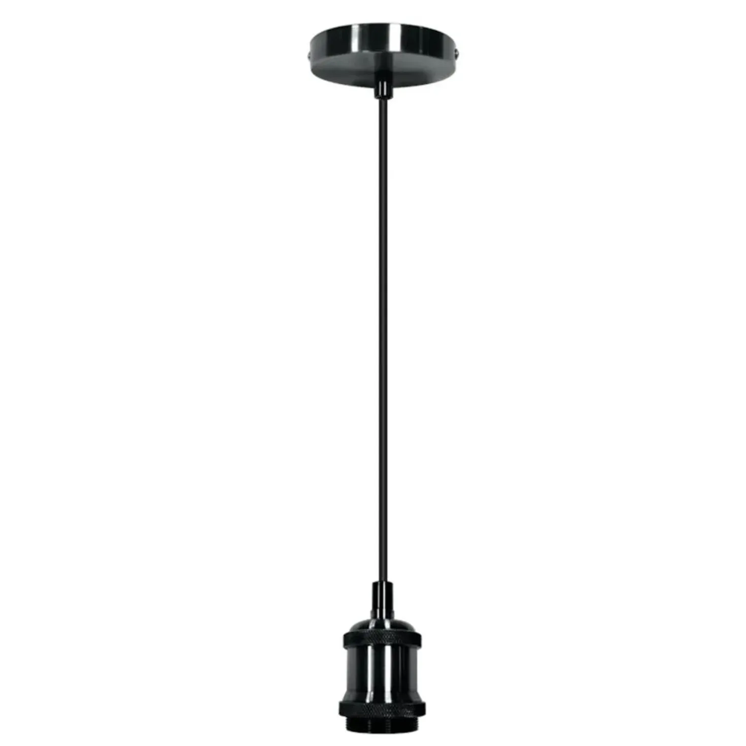 Portalampadina E27 sospeso nera 1,5 m max.60W