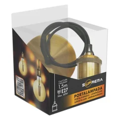 Portalampadina E27 sospeso oro 1,5 m max.60W
