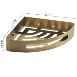Portaoggetti doccia Nerva angolare inox 304 oro spazzoalto