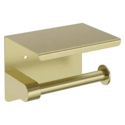 Portarotolo a parete con ripiano Idrostile 133x105 mm oro spazzolato