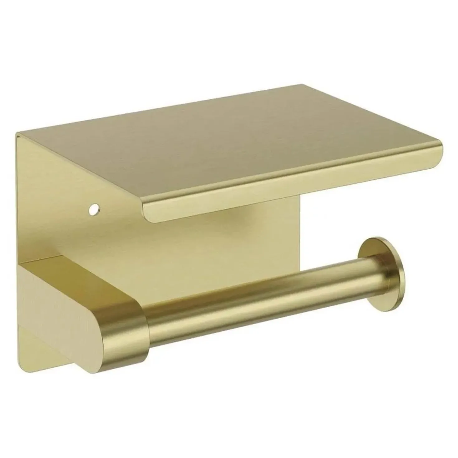 Portarotolo a parete con ripiano Idrostile 133x105 mm oro spazzolato