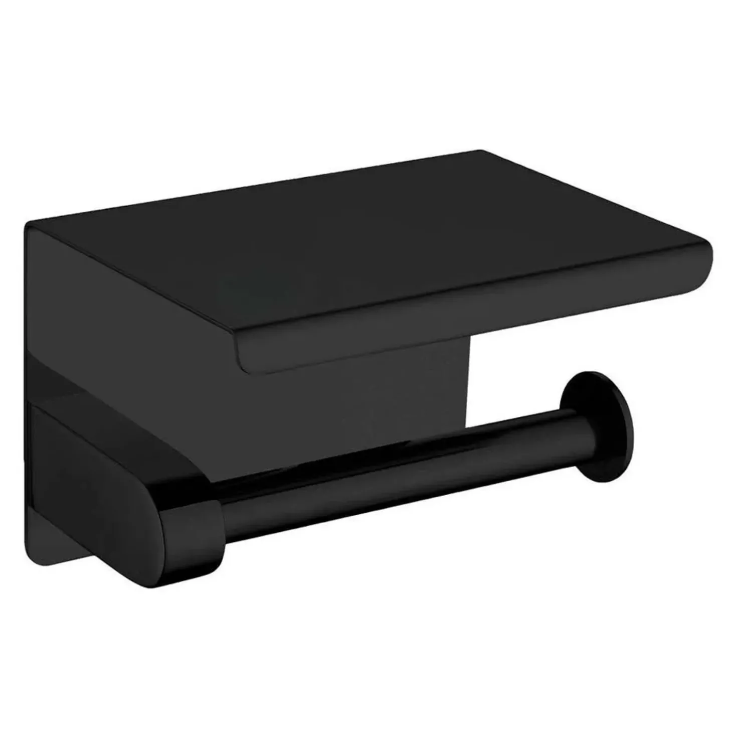 Portarotolo a parete con ripiano Idrostile 133x105 mm nero