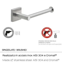 Portarotolo Fuji in acciaio spazzolato