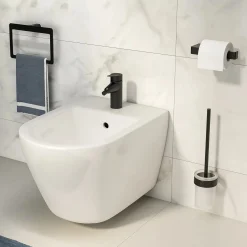 Portarotolo Pirenei in acciaio inox nero opaco