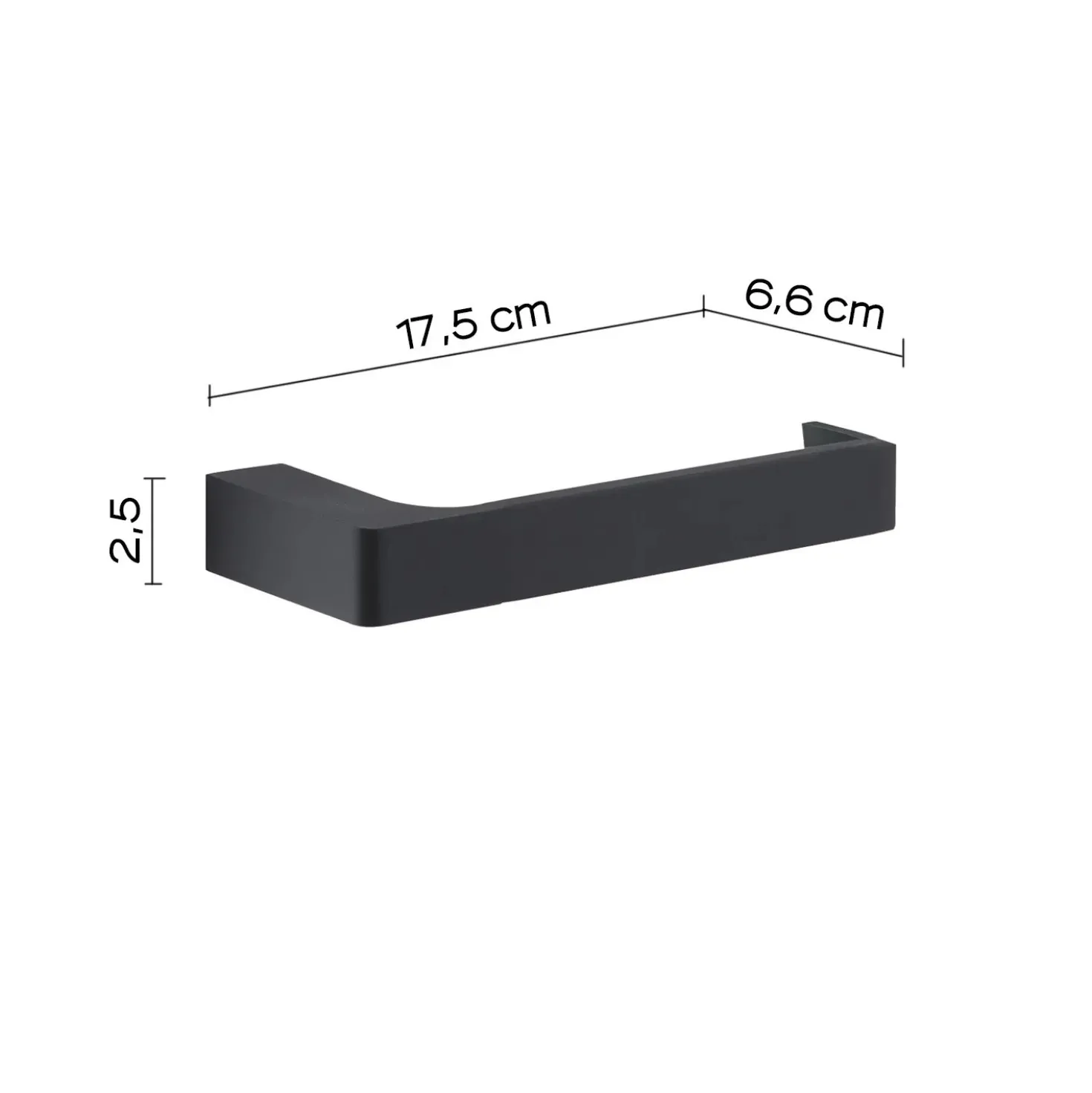 Portarotolo Pirenei in acciaio inox nero opaco