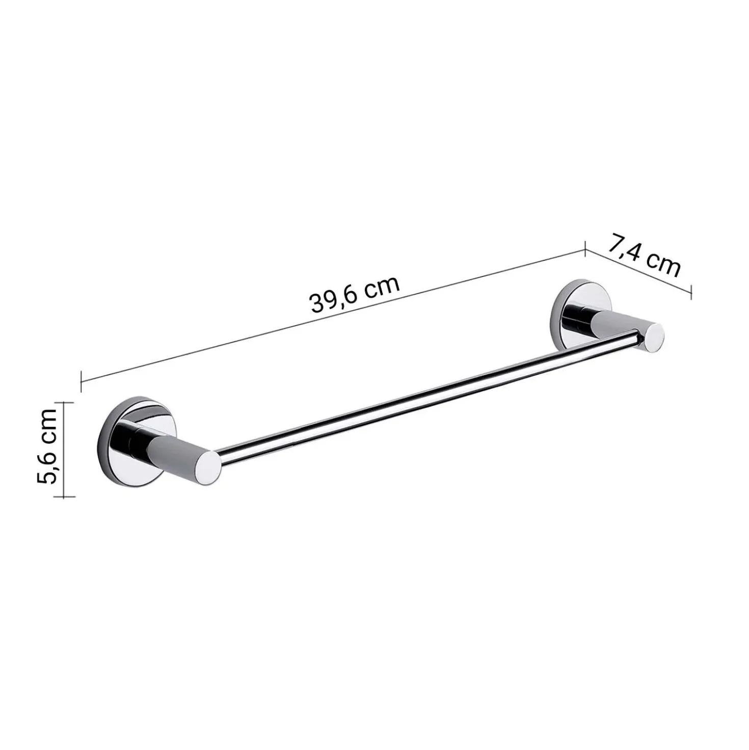 Portasalviette Felce Plus 35 cm cromato con biadesivo