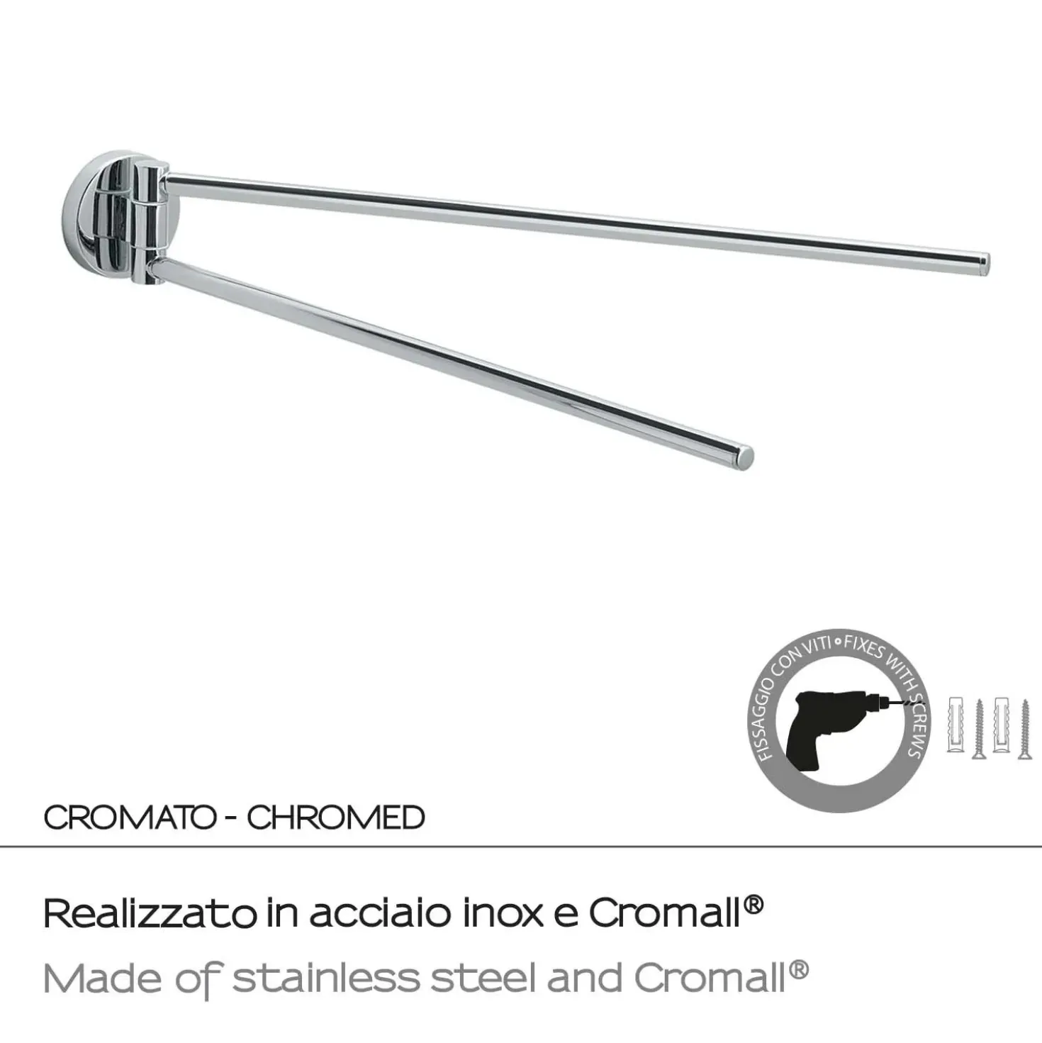 Portasalviette Felce Plus a snodo cromato