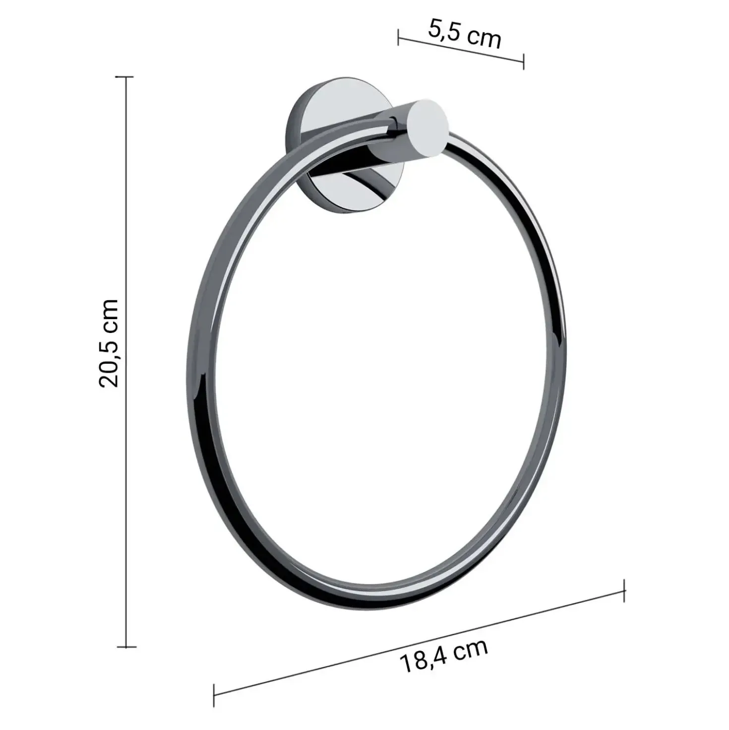 Portasalviette Felce Plus cromato con biadesivo