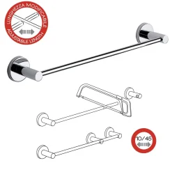 Portasalviette Felce Plus 50 cm cromato con biadesivo